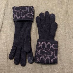 Coach black gloves